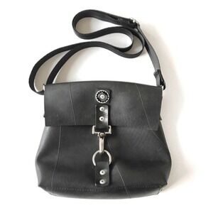 English Retreads Bag from reclaimed truck inner tubes Black Sustainable Goth